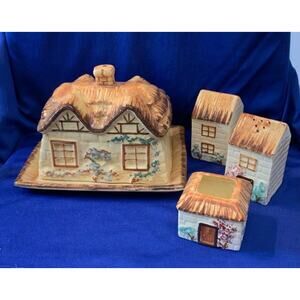 Price Kensington 1950's Cottage Butter Tray Salt Pepper Set